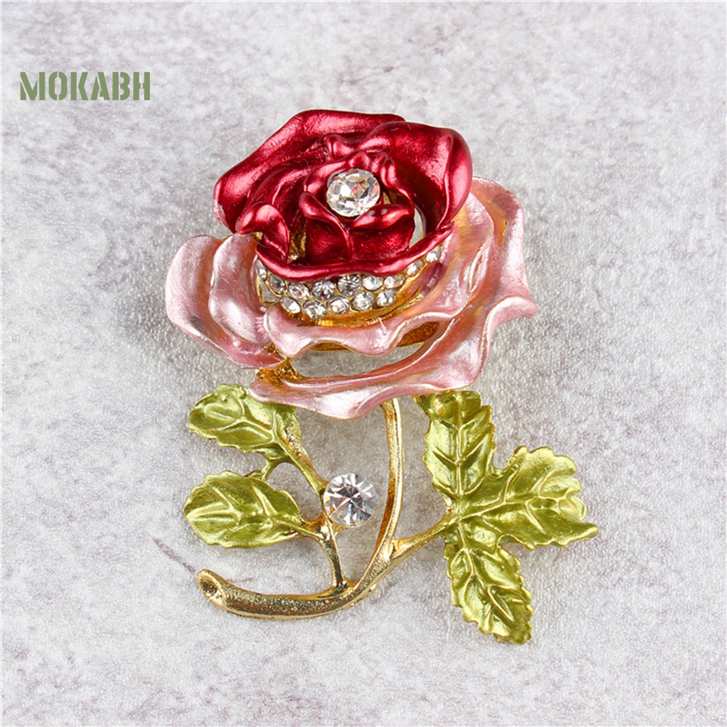 [Mokabh] Ghim Cài Áo Hình Học Đính Đá Pha Lê Nhẹ Nhàng Dễ Lên Màu Trang Trí Quần Áo