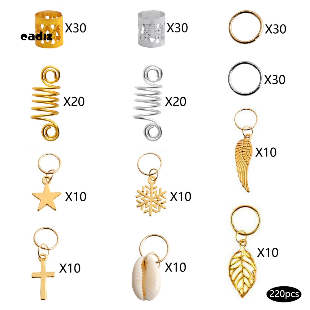 Hộp 220 Hạt Bện Tóc Nhiều Kiểu Độc Đáo Dùng Trang Trí Tiệc