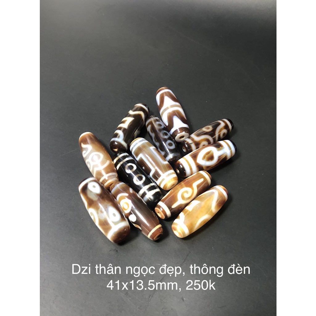 Dzi thân ngoc đẹp, thông đèn - đá tư nhiên, đá phong thuy