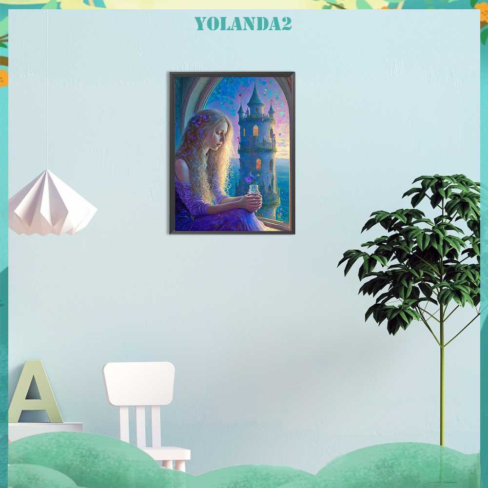 Tranh Đính Đá Kim Cương Toàn Bộ 5D DIY Hình Vẽ Cô Gái Trang Trí Nhà Cửa