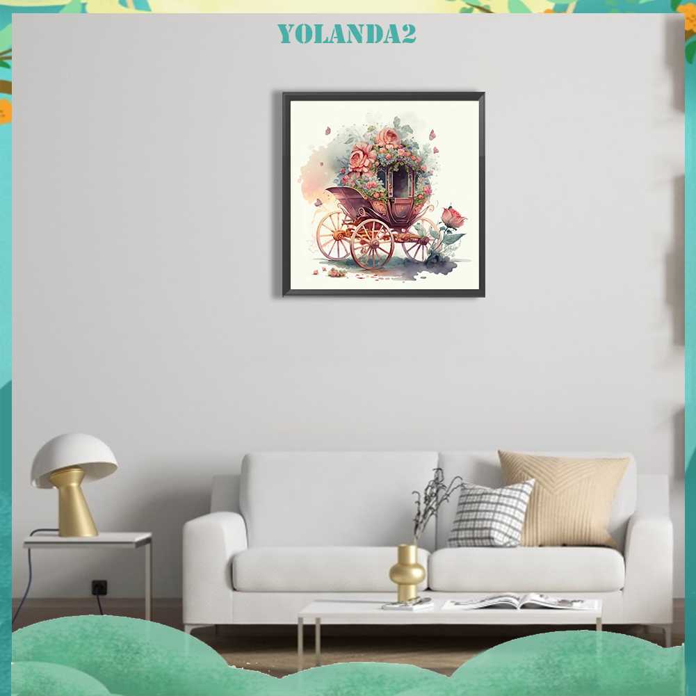 Tranh Đính Đá Kim Cương Toàn Bộ 5D DIY Hình Vẽ Hoa Trang Trí Nhà Cửa Xe Hơi