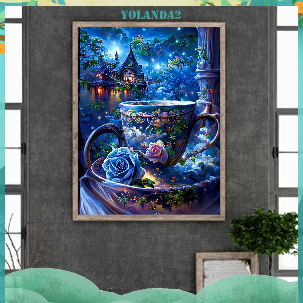 Tranh Đính Đá Kim Cương Toàn Bộ 5D DIY Hình Vẽ Hoa Hồng