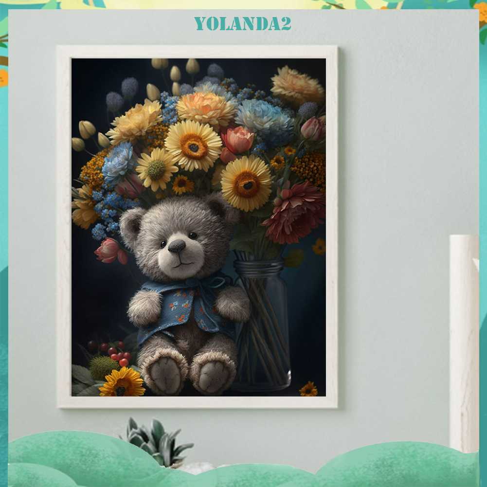 Tranh Đính Đá Kim Cương Toàn Bộ 5D DIY Hình Búp Bê Hoa