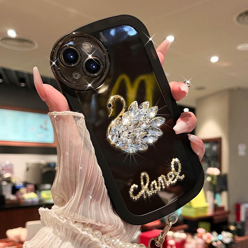 Ốp Điện Thoại Trong Suốt Hình Thiên Nga Cho iPhone 14 13 12 11 7 8 Pro Max XS XR 8 7 6 14 Plus