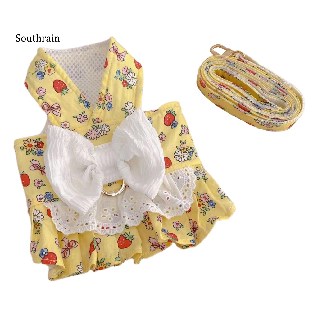 1 Bộ Áo Vest Và Quần Yếm Bằng Polyester Thoáng Khí In Họa Tiết Dễ Thương Dùng Chụp Ảnh Cho Cún Cưng