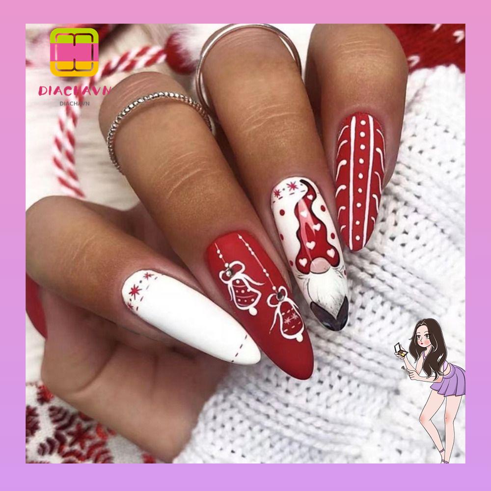 Set 24 Móng Tay Giả Nghệ Thuật DIY Độc Đáo