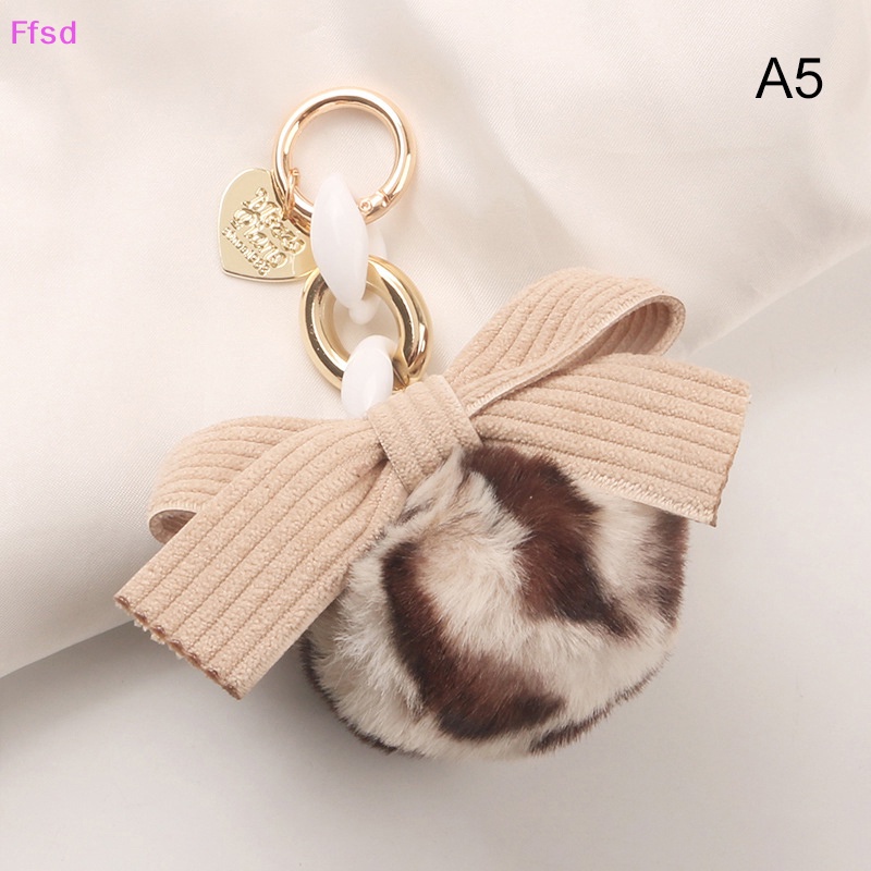 {Ffsd} Móc Khóa Banh Lông Xù Thắt Nơ Nhiều Màu Sắc Phụ Kiện Móc Khóa Túi Xách * Bán Chạy