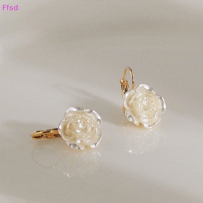 {Ffsd} Hoa Tai Dạng Hạt Ngọc Trai Hình Hoa Trà Thanh Lịch Quyến Rũ Làm Quà Tặng Sang Trọng Cho Nữ