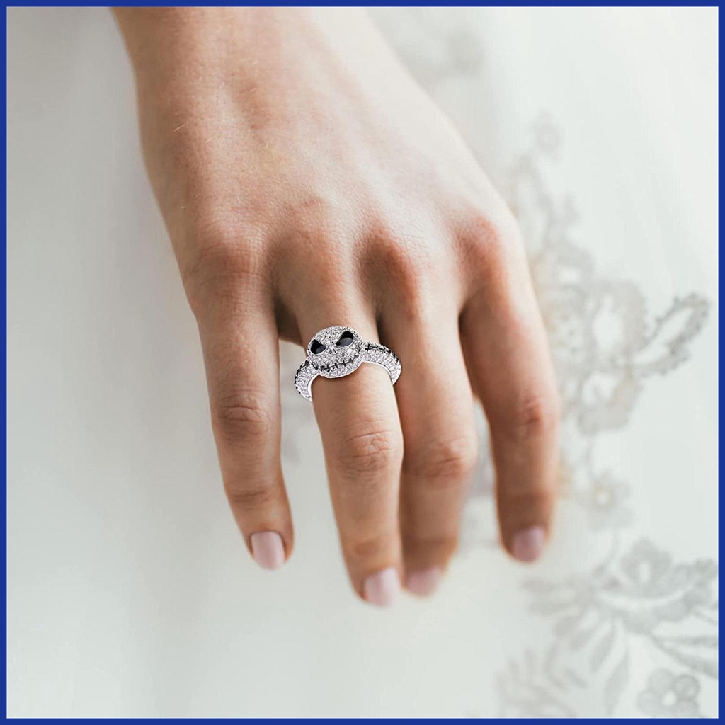 Vòng cổ Mặt Đầu Lâu Jack Nightmare Before Christmas Đính Pha Lê Tráng Men Phong Cách Punk Cho Nữ