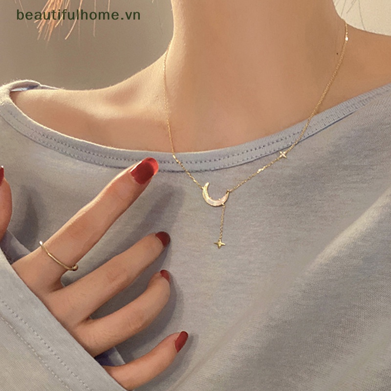 [beautifulhome] Vòng Cổ Choker Hình Mặt Trăng Ngôi Sao Màu Vàng Đơn Giản Thời Trang Mới Cho Nữ [beauty]