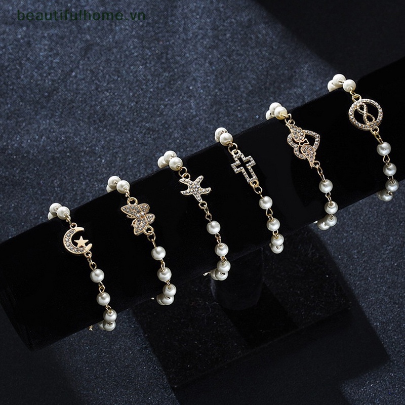 Vòng Tay Đính Đá Ngọc Trai / Kim Cương Giả Tùy Chỉnh Thời Trang Cho Nữ