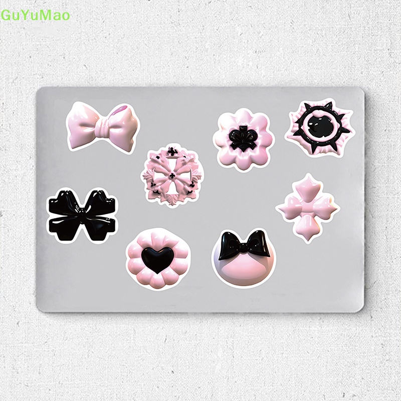 Bộ 50 Miếng Dán Graffiti 3D Màu Hồng Đen Trang Trí Xe Hơi / Vali / Laptop / Điện Thoại / Sổ Tay DIY PRTA