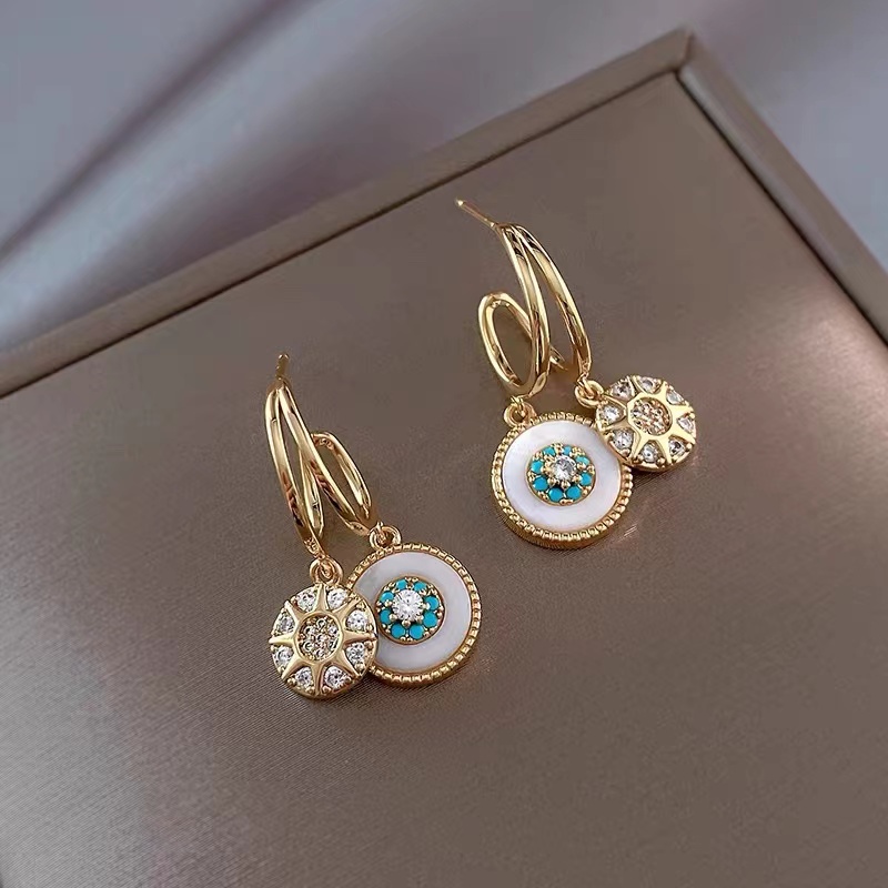 Khuyên Tai Hình Tròn Đôi Bằng Bạc sterling 925 Độc Đáo Thời Trang Mới 2023