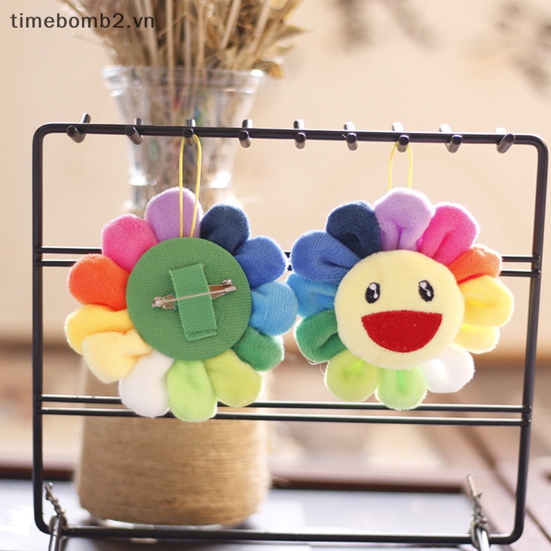 {Timebomb} Móc Khóa Điện Thoại / Móc Khóa Xe Hơi Hình Hoa Hướng Dương Nhồi Bông Xinh Xắn