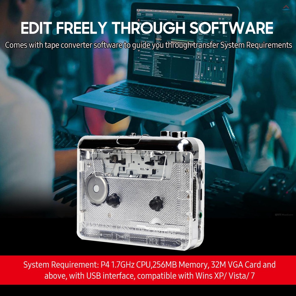 Máy Nghe Nhạc Băng Cassette TON010 Sang MP3 MP3 Kèm Bộ Chuyển Đổi Âm Thanh AUX Đầu Vào 3.5mm Nhỏ Gọn Tương Thích Với PC Laptop