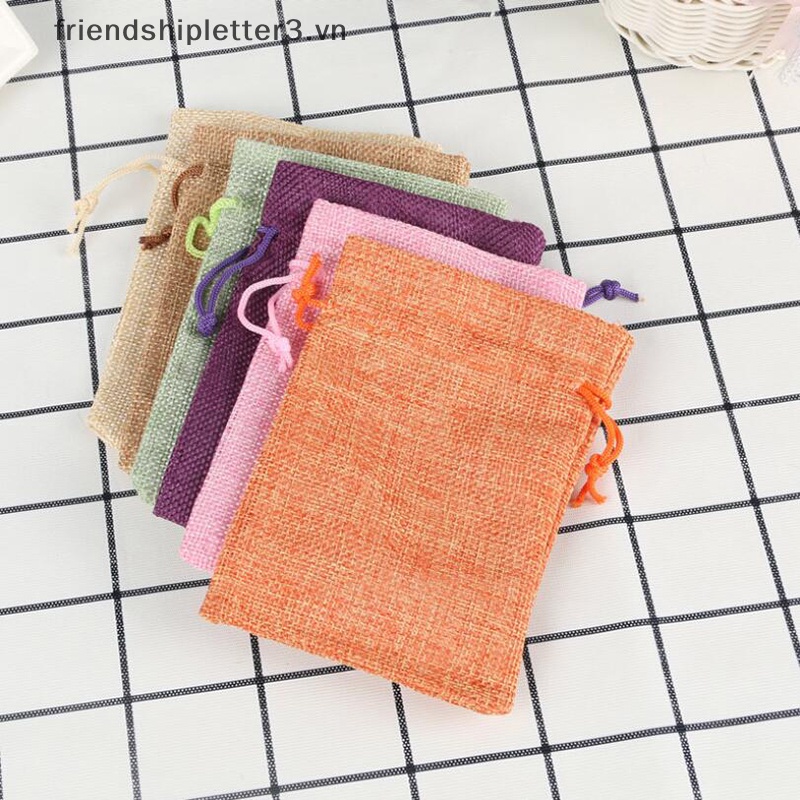 / / Mới / / 10 Túi Dây Rút Bằng Vải Bố Đựng Trang Sức Dành Cho Tiệc Cưới