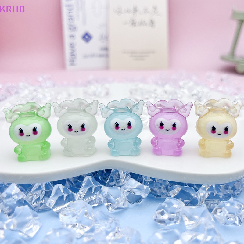 Set 10 Phụ Kiện Kẹp Tóc Hình Kem Kulomi 3D Bằng Nhựa Resin Phát Sáng DIY Mới