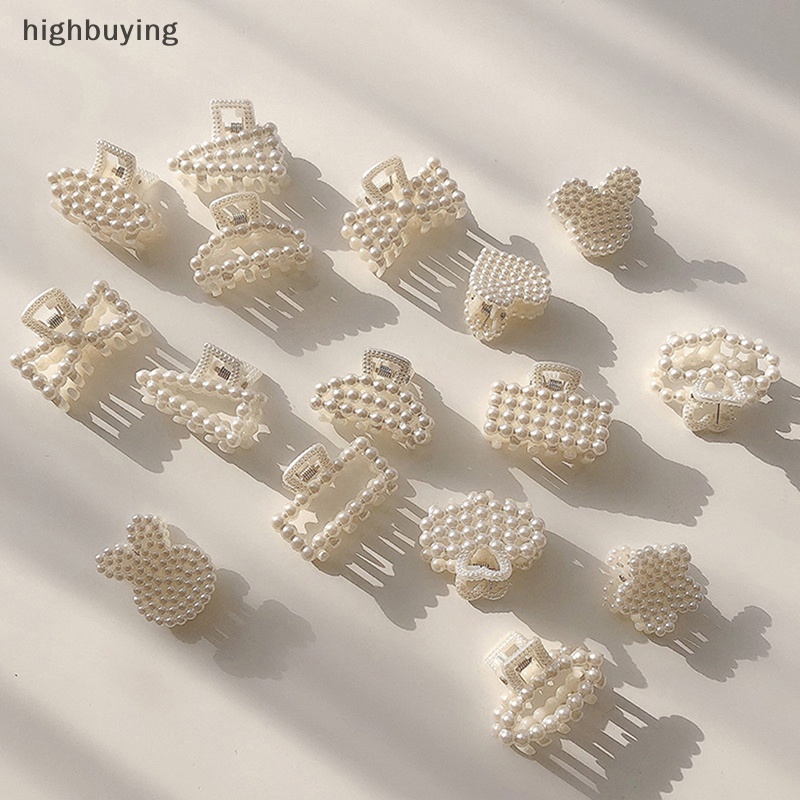 Kẹp Tóc Càng Cua Đính Ngọc Trai Giả Hình Trái Tim Hoạt Hình Đáng Yêu Cho Nữ