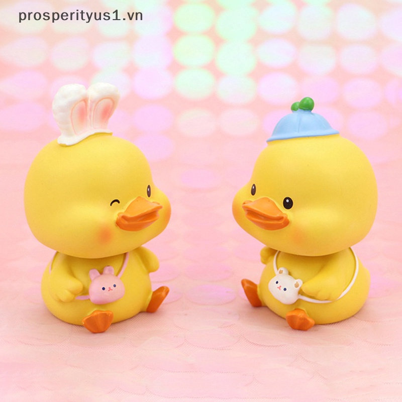 [prosperityus1] Búp Bê Resin Đeo Đầu Chú Vịt Lắc Nơ Dễ Thương Trang Trí Xe Hơi [VN]