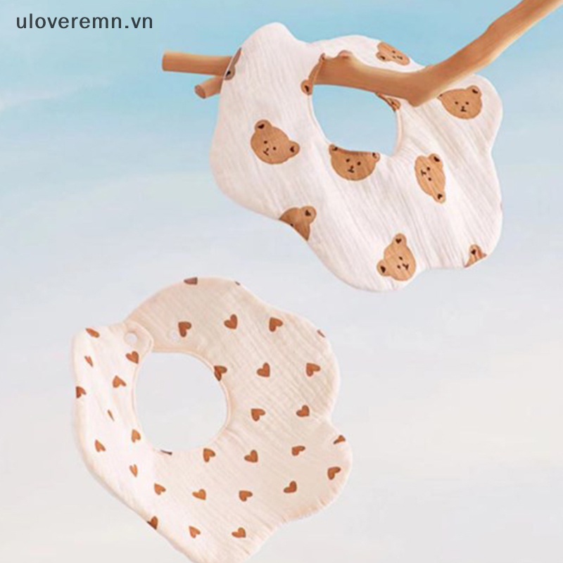 Yếm Ăn Cotton Sáu Lớp Xoay 360 Độ Xinh Xắn Tiện Dụng Cho Bé