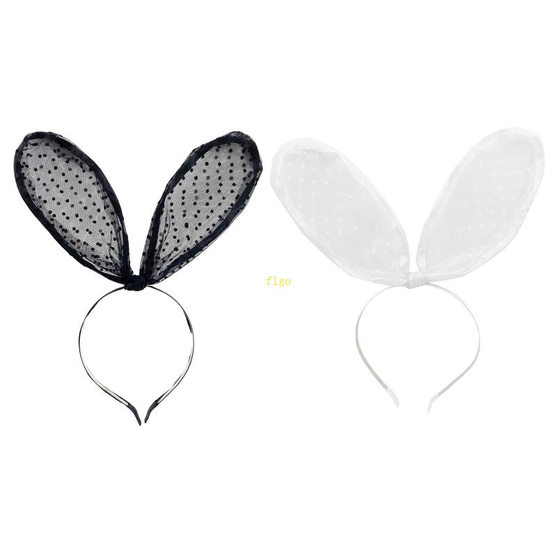 Băng Đô Tai Thỏ Họa Tiết Chấm Bi Phối Ren Hóa Trang Phục Sinh Dành Cho Người Lớn