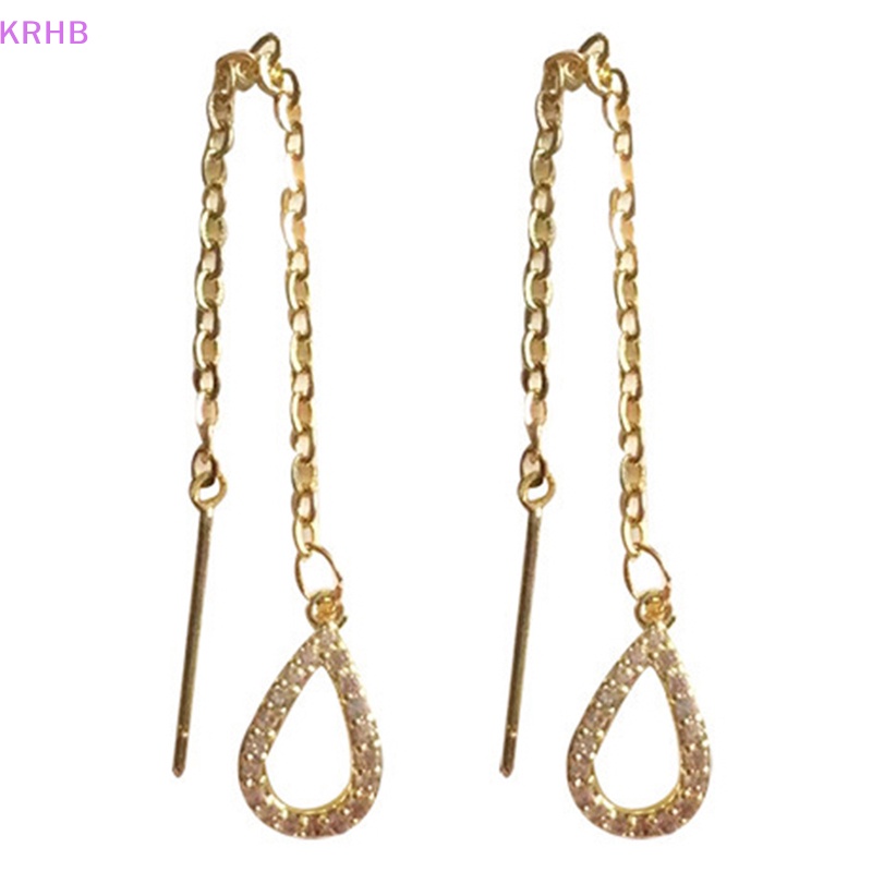 1 Đôi Khuyên Tai Dáng Dài Đính Đá Thời Trang Mới