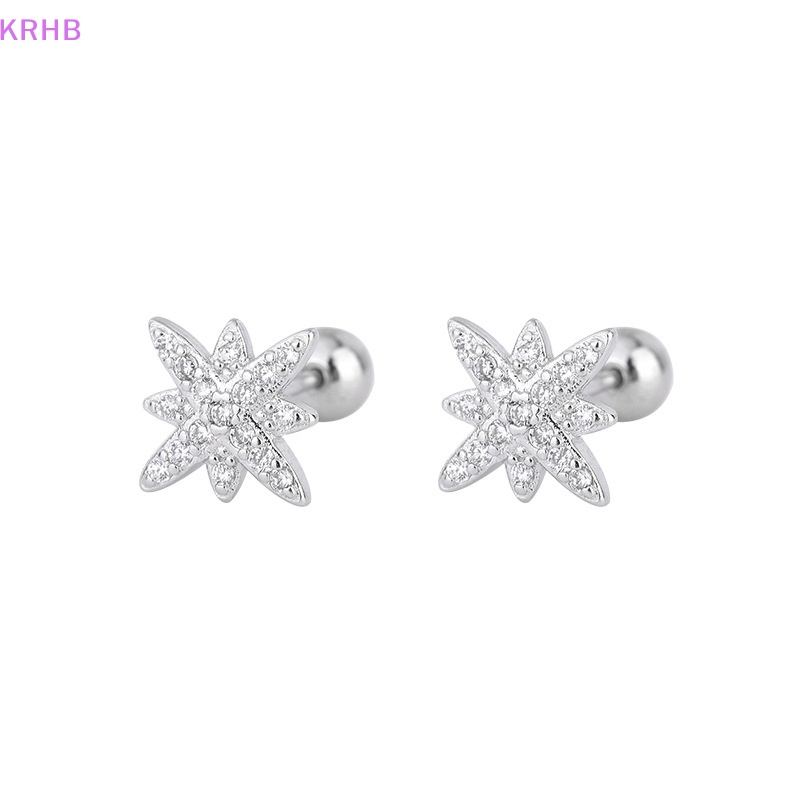 1 Đôi Khuyên Tai Dạng Xoắn Ốc Hình Ngôi Sao Đơn Giản Cho Nữ Mới