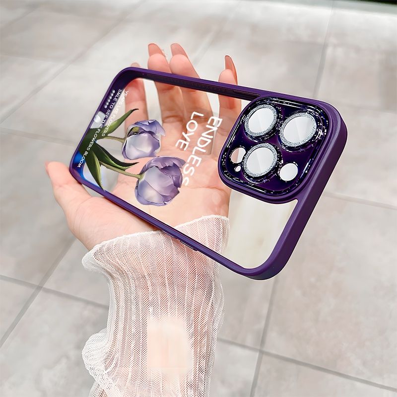 Ốp Điện Thoại TPU Họa Tiết Hoa Hồng Pha Lê Thời Trang Xinh Xắn Cho iPhone 14 13 12 11 Promax JCSHOP