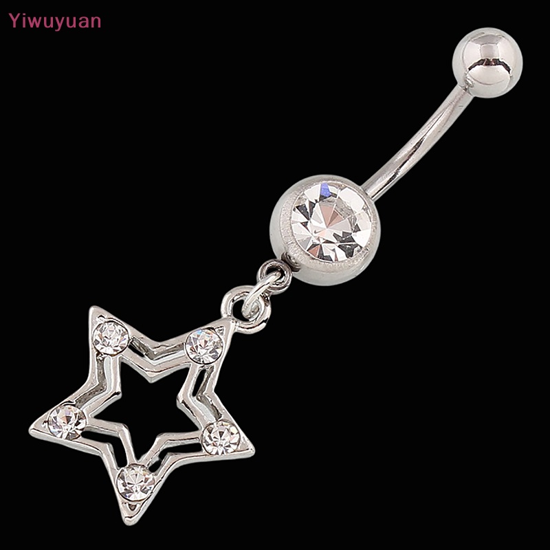 Khuyên Rốn Bằng Thép Không Gỉ Đính Đá Hình Ngôi Sao Thời Trang Mới