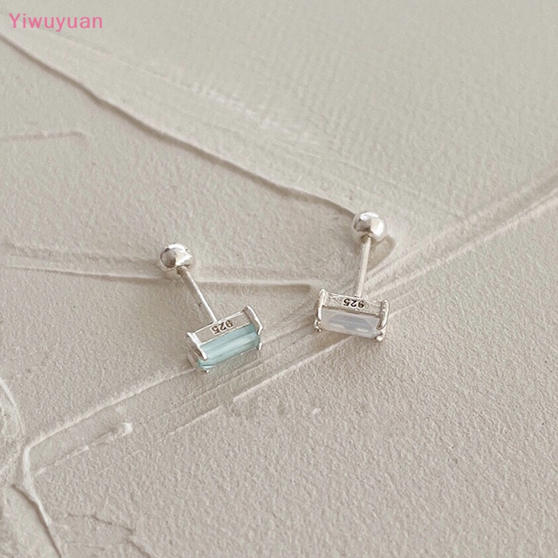 1 Đôi Bông Tai Mạ Bạc S925 Đính Đá Zircon Thời Trang Mới