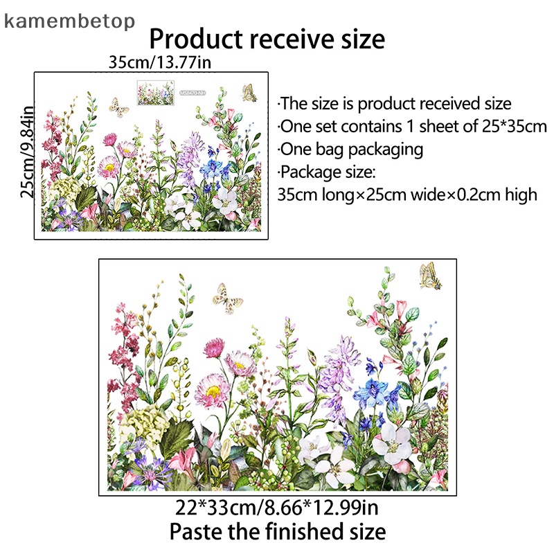 Đề Can Dán Tường Tự Dính Hình Hoa Lá Và Bướm Trang Trí Nhà Cửa