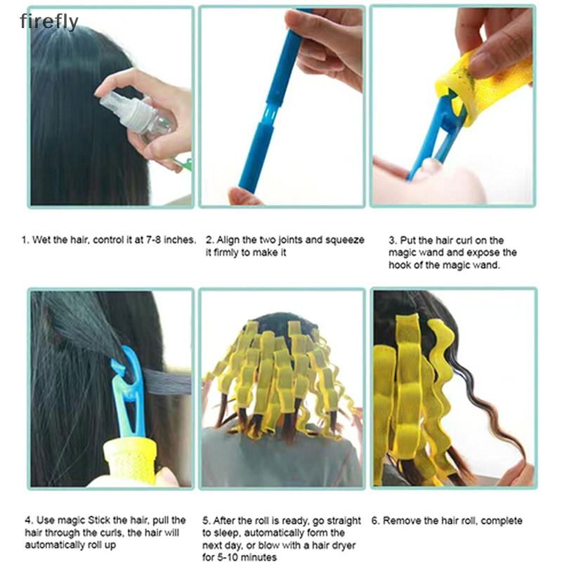 Bộ 10 Dụng Cụ Uốn Tóc Gợn Sóng Thần Kỳ 30cm