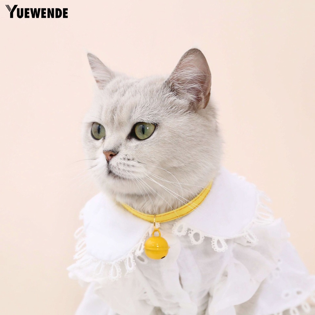 Vòng Cổ Denim Màu Trơn Trang Trí Chuông Cho Thú Cưng