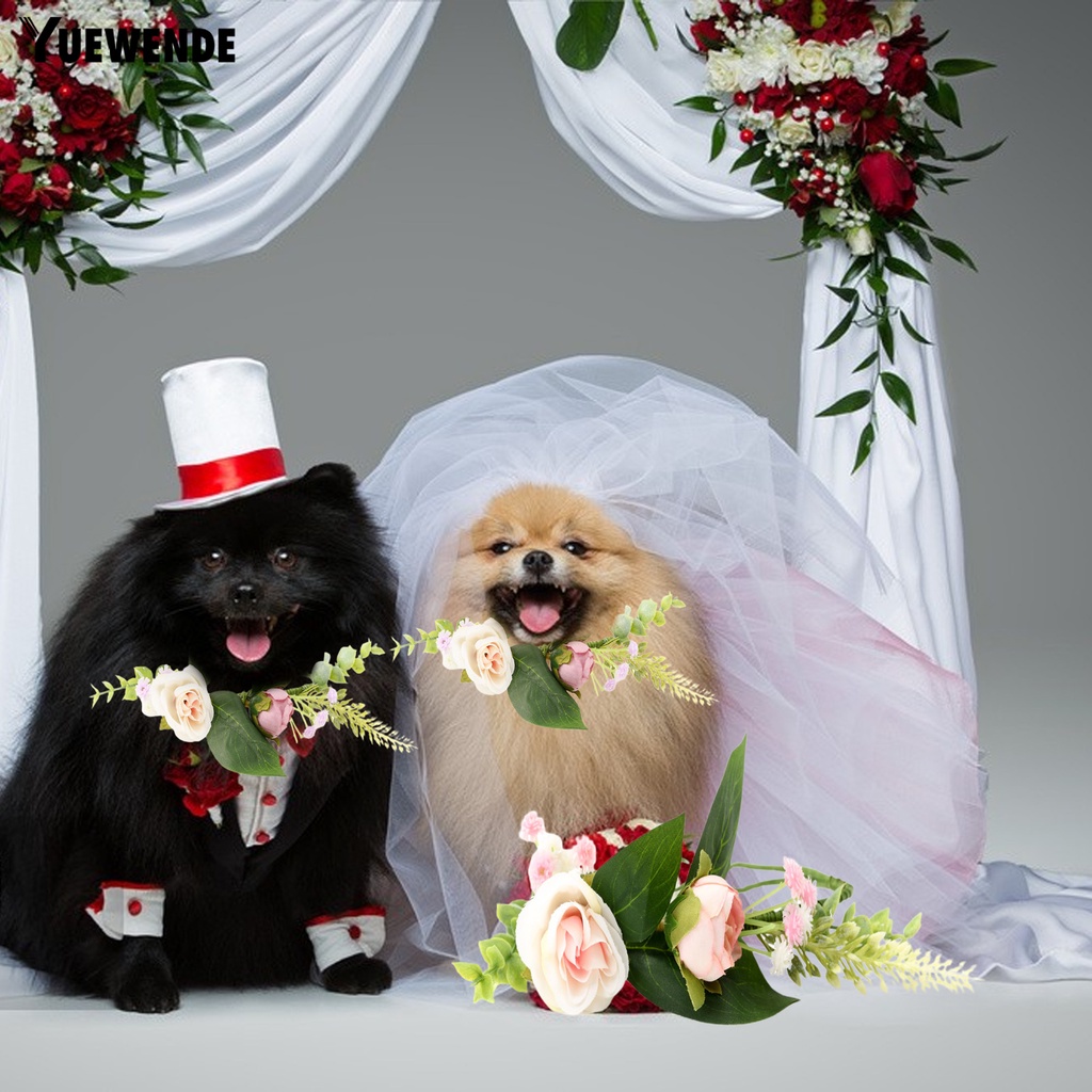 Vòng Hoa Nhựa Thắt Nơ Xinh Xắn Cho Thú Cưng