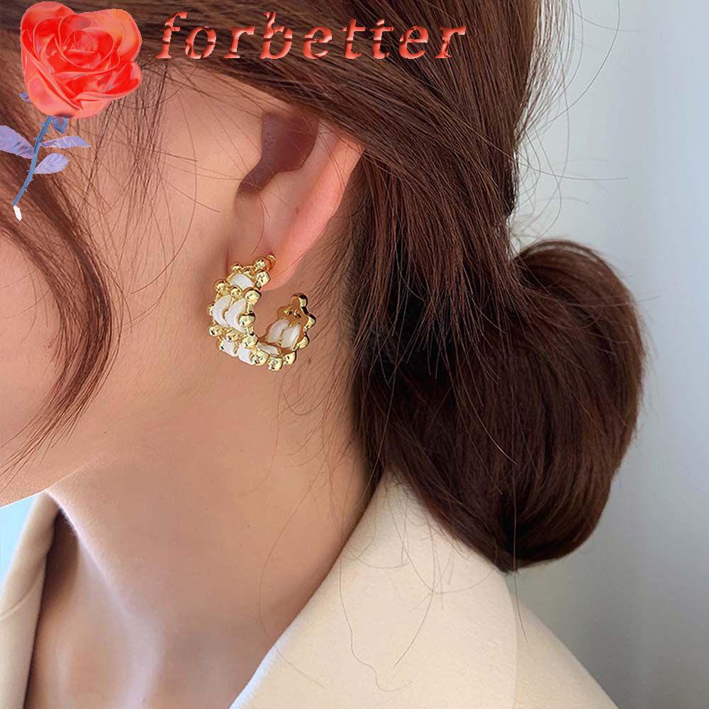 Khuyên Tai Vòng Tròn Nhỏ Bện Dây Thanh Lịch Phong Cách Vintage Hàn Quốc