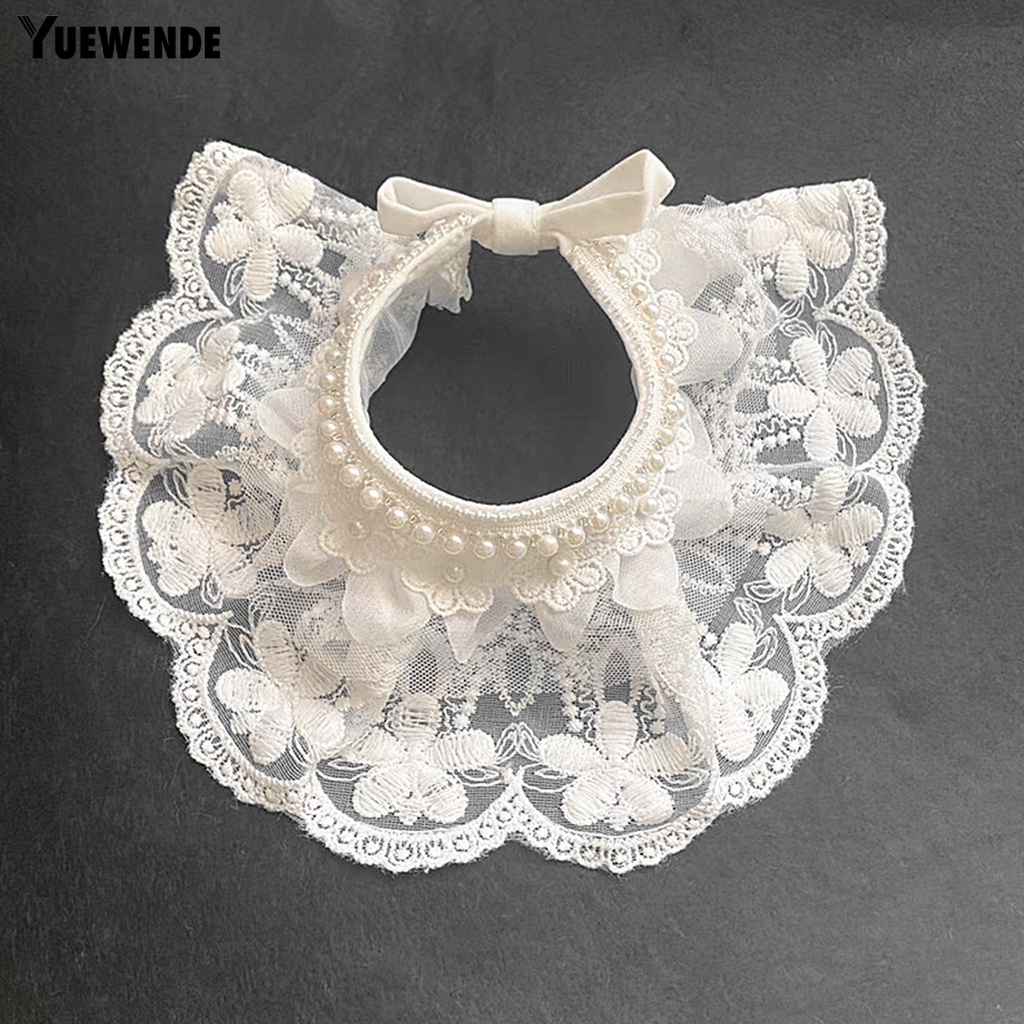 Yếm Đeo Cổ Thêu Hoa Đính Ngọc Trai Giả Xinh Xắn Cho Thú Cưng