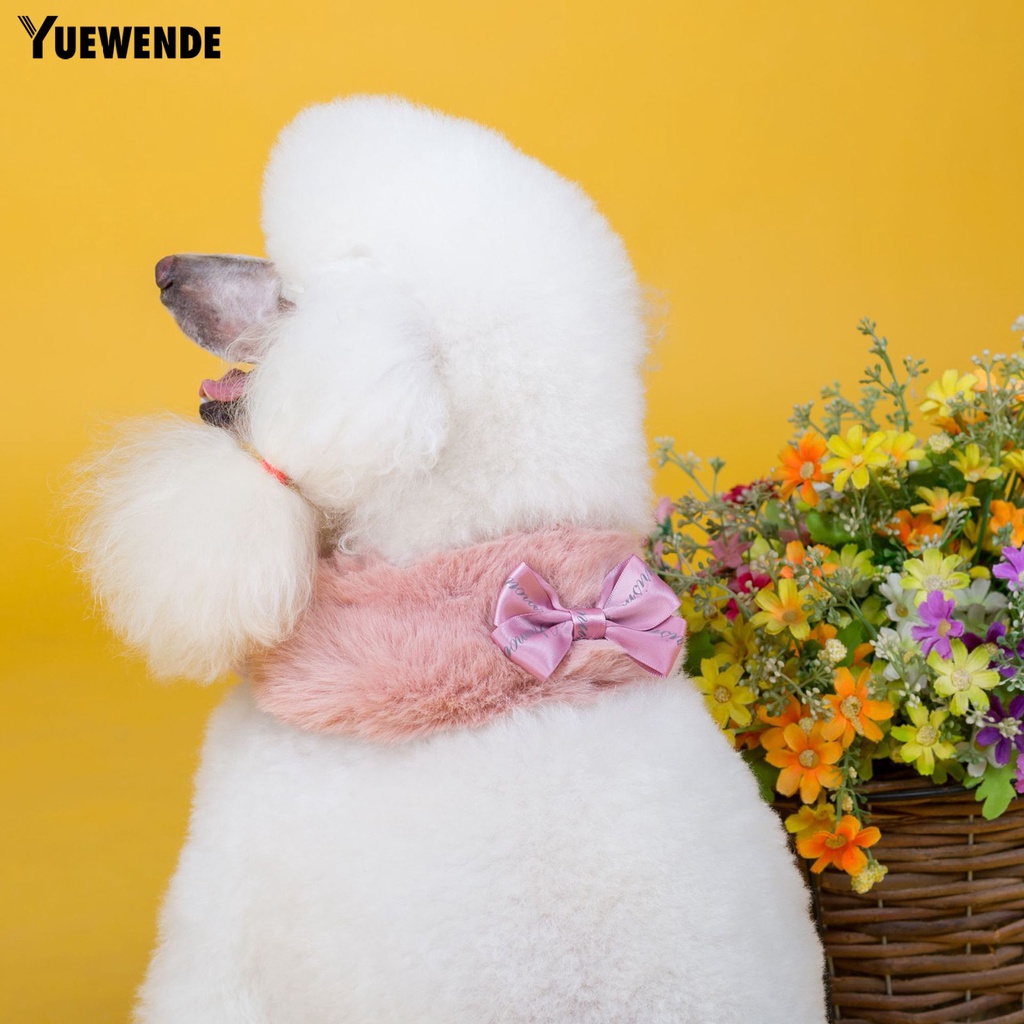 Khăn Choàng Cổ Vải Cotton Đính Nơ Ấm Áp Thời Trang Mùa Đông Dễ Thương Cho Cún Cưng