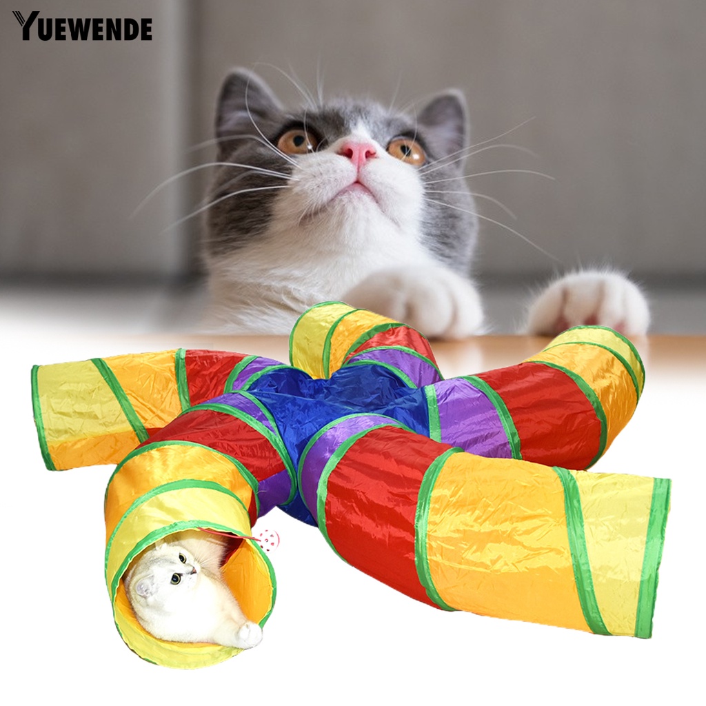 Đồ Chơi Đường Hầm Hình Chữ S 5 Chiều Chống Trầy Xước Giảm Căng Thẳng Có Chuông Và Bóng Xếp Gọn Dành Cho Mèo Cưng