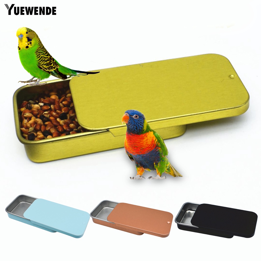 Yq.e Hộp Thiếc Đựng Thức Ăn Nhỏ Gọn Cầm Tay Chống Cắn Tinh Tế Chuyên Nghiệp Dành Cho Chim Vẹt Macaw