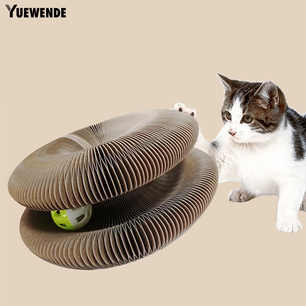 1 Bộ Bảng Đồ Chơi Tập Xoay Kèm Chuông Hình Accordion Có Thể Gập Lại Tương Tác Với Mèo