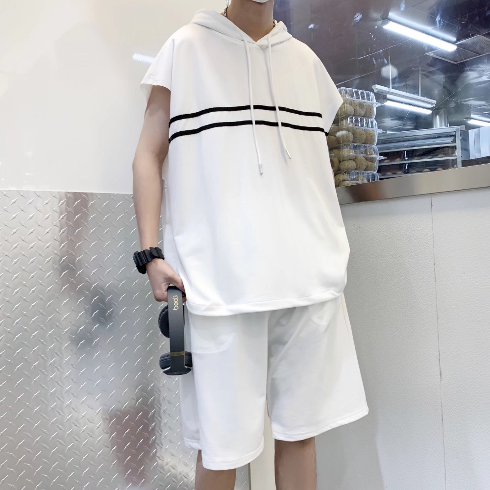 Áo Thun Ba Lỗ Kèm Quần Ngắn Thể Thao Thời Trang Mùa Hè Cho Nam