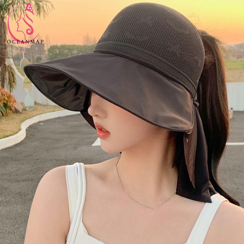 Mũ Lưỡi Trai Thể Thao Hở Chóp Thoáng Khí Chống Tia UV Có Tấm Che Cổ