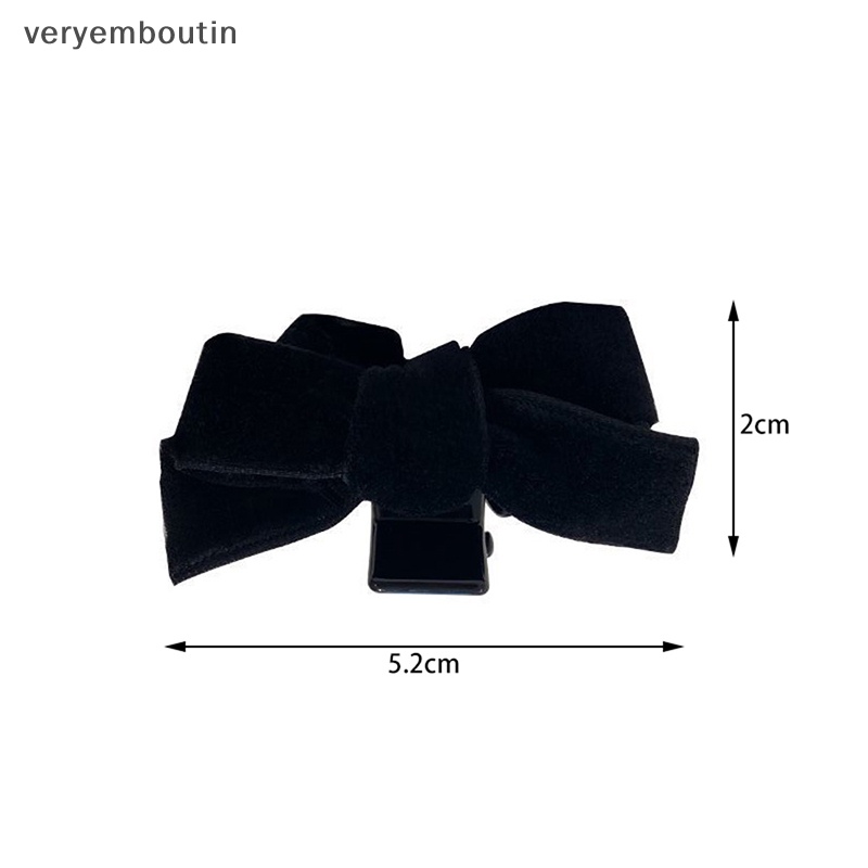 Kẹp Tóc Nơ Bằng Nhung Màu Đen Thời Trang Mùa Hè Cho Nữ