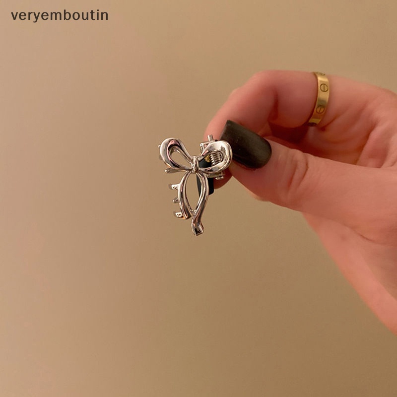 Set 2 Kẹp Tóc Càng Cua Đính Nơ Bằng Kim Loại Đơn Giản Thời Trang Cho Nữ