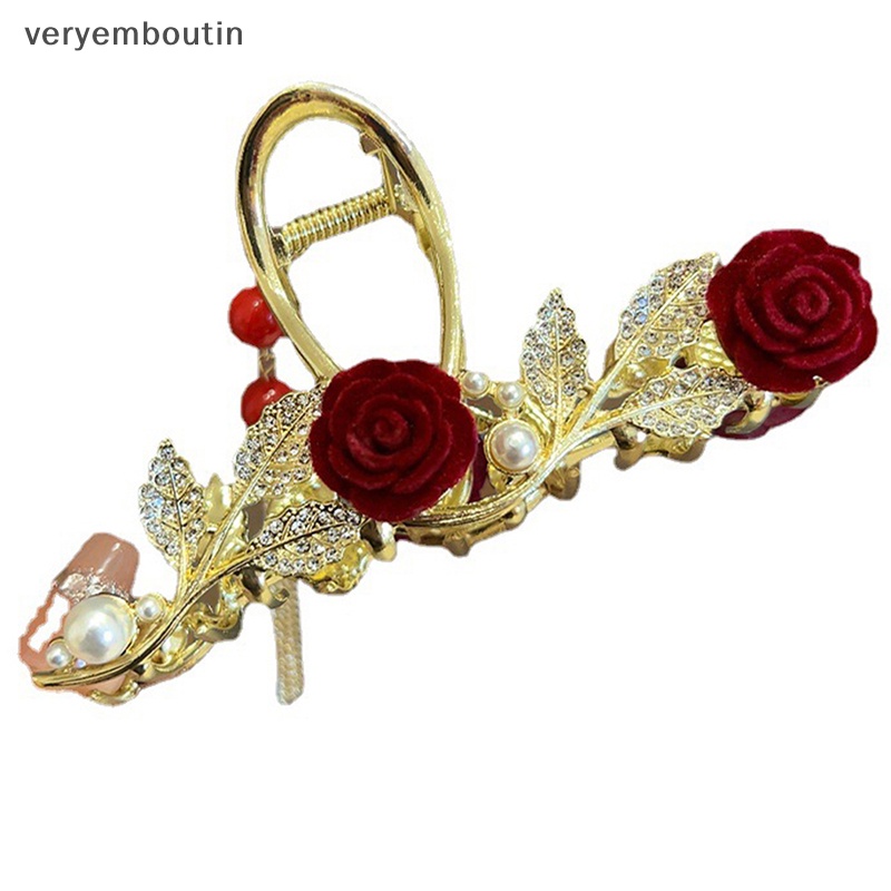 Kẹp Tóc Đính Đá Hình Hoa Hồng Thời Trang Cho Nữ