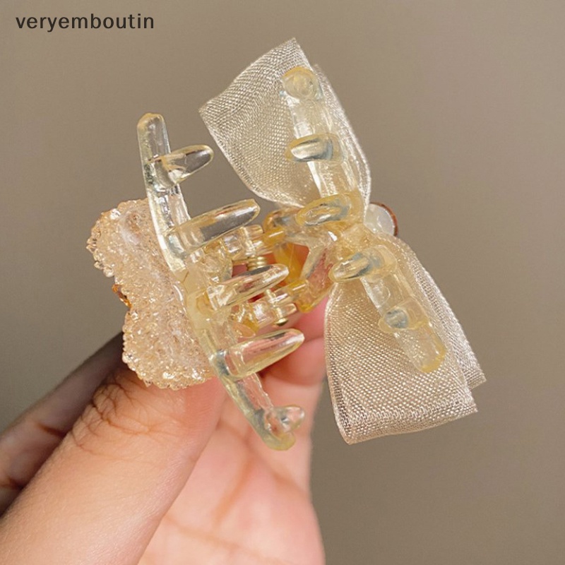 Kẹp Tóc Nơ Lưới Hai Mặt Cỡ Nhỏ Phong Cách Hàn Quốc Mới Cho Nữ