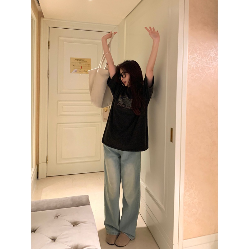 Áo Thun Tay Ngắn Dáng Rộng Phong Cách retro Cho Nữ