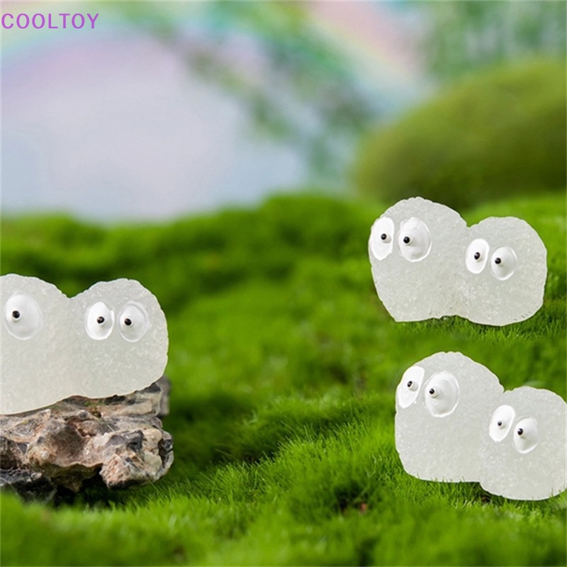 Bộ 2 Đồ trang trí Búp Bê Hoạt Hình Mini Màu Đen Phát Sáng Dùng Trang Trí Tiểu Cảnh