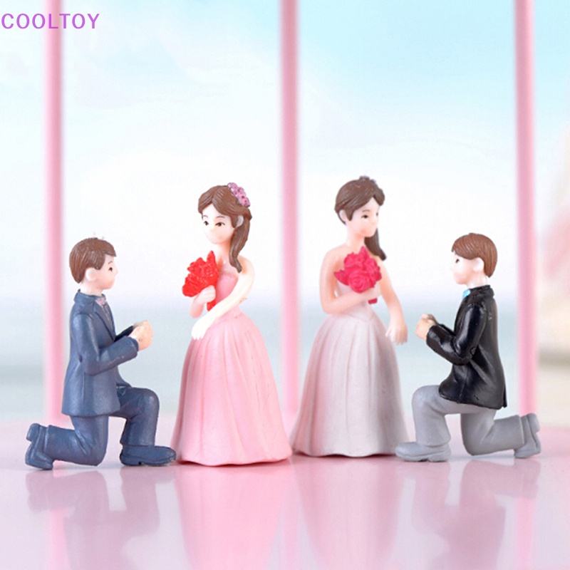 Set 2 Tượng COOLTOY mini Bằng Nhựa resin Trang Trí Tiểu Cảnh / Tiệc Cưới