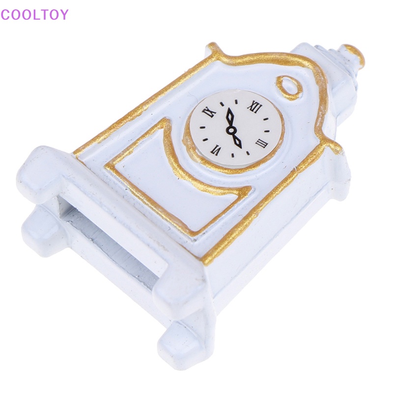 Cooltoy 1 Đồng Hồ Để Bàn Màu Trắng Phong Cách Retro Tỉ Lệ 1: 12 Trang Trí Nhà Búp Bê